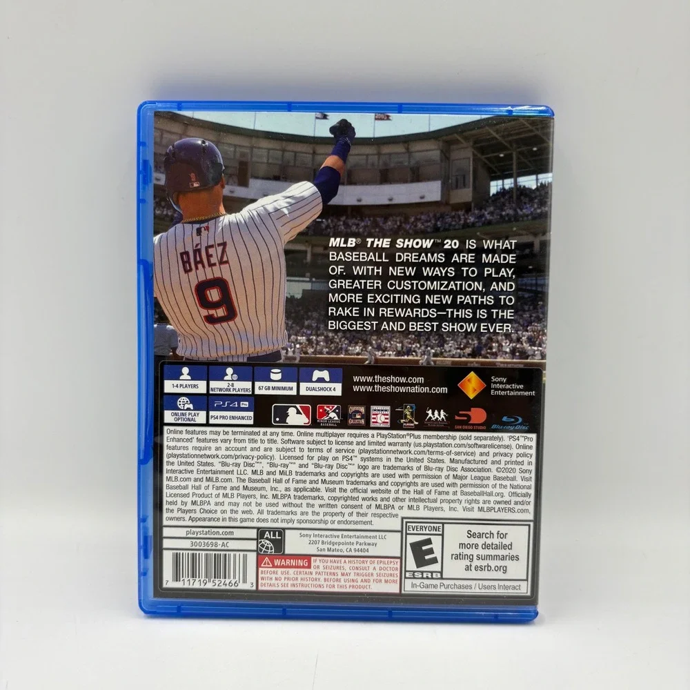 Sony MLB The Show 20 Video Game PS4 Javier Baez Cover 3003698-AC